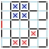 dots and boxes game in progress